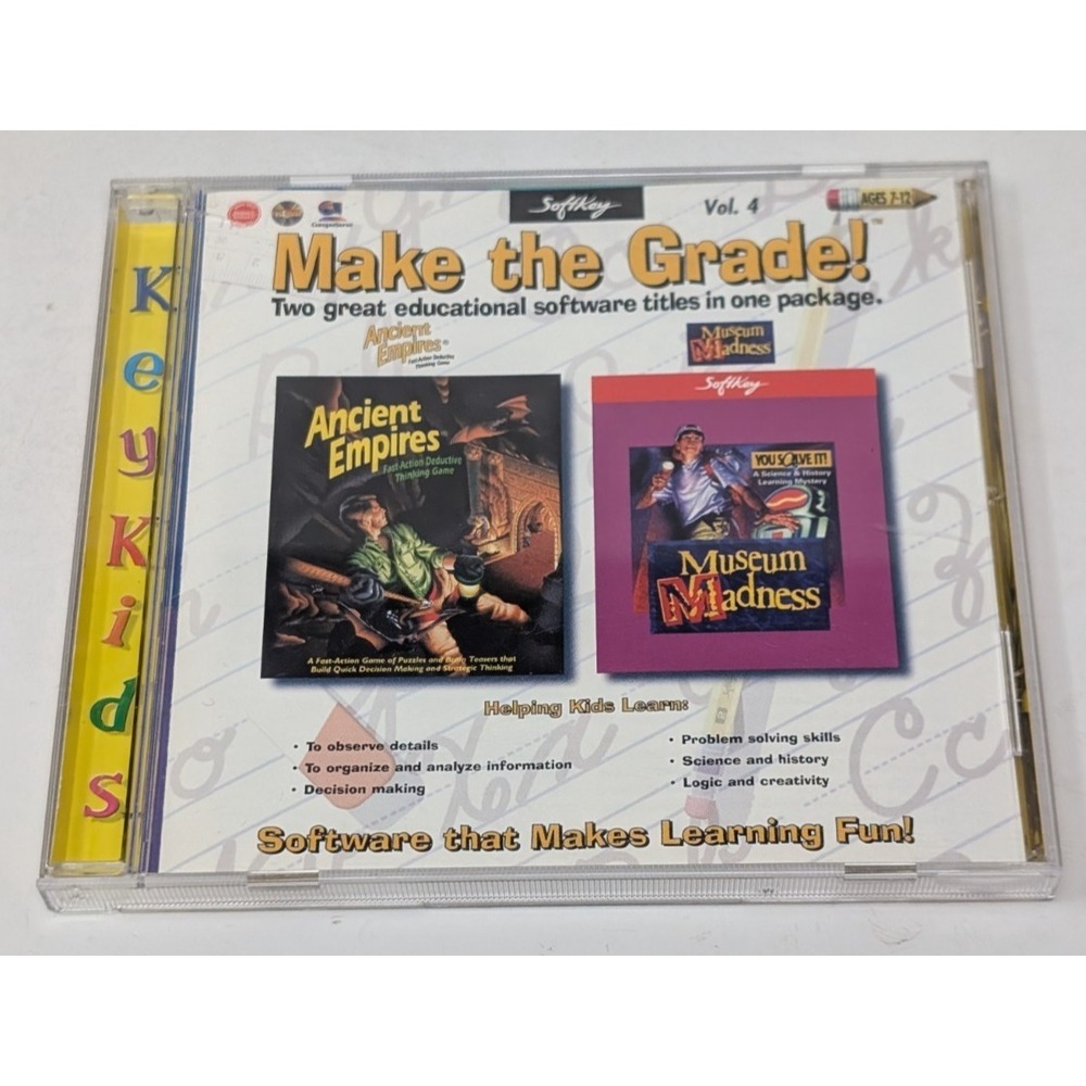 Ancient Empires / Museum Madness PC CD-ROM Game Double Kids 90s Softkey Vintage
